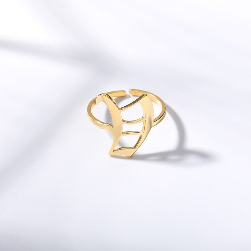 Old English Initial Letter Ring