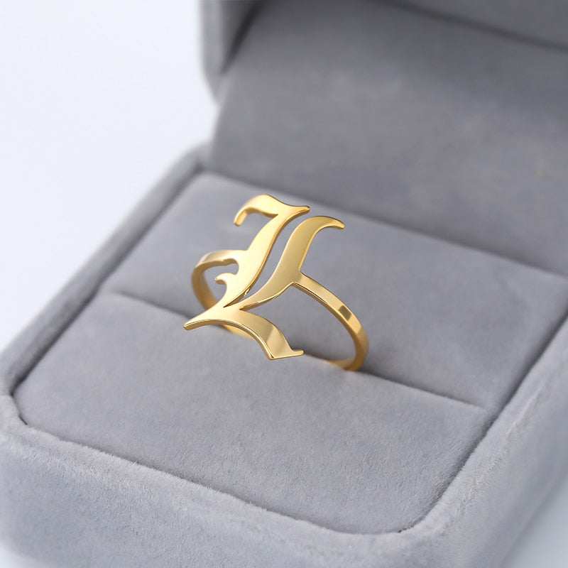 Old English Initial Letter Ring